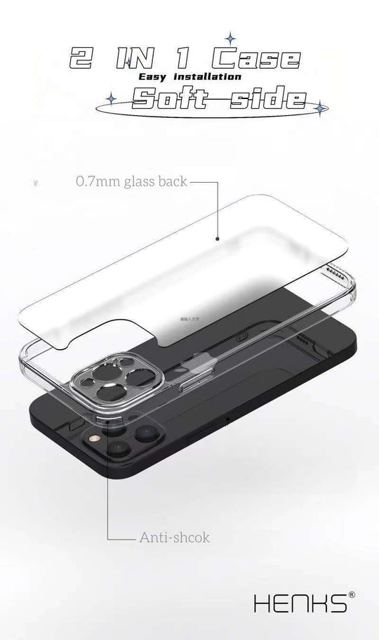 HENKS AG Frosted Glass Case for iPhone 14 Series